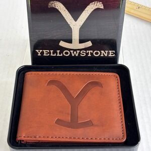 Buckle-Down Yellowstone Bifold Wallet Mens Brown Dutton Ranch Logo PUW-YSH New